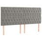 vidaXL Boxspringbett mit Matratze Hellgrau 200x200 cm Samt vidaXL Boxspringbett mit Matratze Hellgrau 200x200 cm Samt