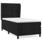 vidaXL Boxspringbett mit Matratze Schwarz 100x200 cm Samt vidaXL Boxspringbett mit Matratze Schwarz 100x200 cm Samt