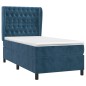 vidaXL Boxspringbett mit Matratze Dunkelblau 100x200 cm Samt vidaXL Boxspringbett mit Matratze Dunkelblau 100x200 cm Samt