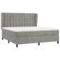 vidaXL Boxspringbett mit Matratze Hellgrau 180x200 cm Samt vidaXL Boxspringbett mit Matratze Hellgrau 180x200 cm Samt