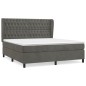 vidaXL Boxspringbett mit Matratze Dunkelgrau 160x200 cm Samt vidaXL Boxspringbett mit Matratze Dunkelgrau 160x200 cm Samt