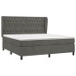 vidaXL Boxspringbett mit Matratze Dunkelgrau 160x200 cm Samt vidaXL Boxspringbett mit Matratze Dunkelgrau 160x200 cm Samt