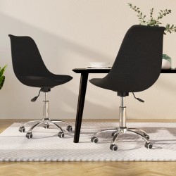 Esszimmerstühle 2 Stk. Drehbar Schwarz Stoff