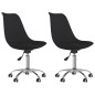 Esszimmerstühle 2 Stk. Drehbar Schwarz Stoff Esszimmerstühle 2 Stk. Drehbar Schwarz Stoff
