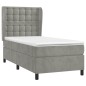 vidaXL Boxspringbett mit Matratze Hellgrau 80x200 cm Samt vidaXL Boxspringbett mit Matratze Hellgrau 80x200 cm Samt