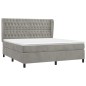 vidaXL Boxspringbett mit Matratze Hellgrau 180x200 cm Samt vidaXL Boxspringbett mit Matratze Hellgrau 180x200 cm Samt
