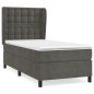 vidaXL Boxspringbett mit Matratze Dunkelgrau 90x190 cm Samt vidaXL Boxspringbett mit Matratze Dunkelgrau 90x190 cm Samt