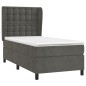 vidaXL Boxspringbett mit Matratze Dunkelgrau 90x200 cm Samt vidaXL Boxspringbett mit Matratze Dunkelgrau 90x200 cm Samt