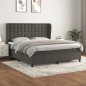vidaXL Boxspringbett mit Matratze Dunkelgrau 180x200 cm Samt vidaXL Boxspringbett mit Matratze Dunkelgrau 180x200 cm Samt