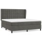 vidaXL Boxspringbett mit Matratze Dunkelgrau 180x200 cm Samt vidaXL Boxspringbett mit Matratze Dunkelgrau 180x200 cm Samt