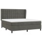 vidaXL Boxspringbett mit Matratze Dunkelgrau 180x200 cm Samt vidaXL Boxspringbett mit Matratze Dunkelgrau 180x200 cm Samt