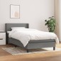 vidaXL Boxspringbett mit Matratze Dunkelgrau 80x200 cm Stoff vidaXL Boxspringbett mit Matratze Dunkelgrau 80x200 cm Stoff