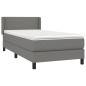 vidaXL Boxspringbett mit Matratze Dunkelgrau 100x200 cm Stoff vidaXL Boxspringbett mit Matratze Dunkelgrau 100x200 cm Stoff