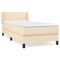 vidaXL Boxspringbett mit Matratze Creme 90x200 cm Stoff vidaXL Boxspringbett mit Matratze Creme 90x200 cm Stoff