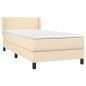 vidaXL Boxspringbett mit Matratze Creme 90x200 cm Stoff vidaXL Boxspringbett mit Matratze Creme 90x200 cm Stoff