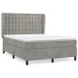 vidaXL Boxspringbett mit Matratze Hellgrau 140x200 cm Samt vidaXL Boxspringbett mit Matratze Hellgrau 140x200 cm Samt