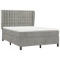 vidaXL Boxspringbett mit Matratze Hellgrau 140x200 cm Samt vidaXL Boxspringbett mit Matratze Hellgrau 140x200 cm Samt