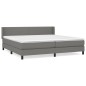 vidaXL Boxspringbett mit Matratze Dunkelgrau 200x200 cm Stoff vidaXL Boxspringbett mit Matratze Dunkelgrau 200x200 cm Stoff