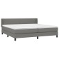 vidaXL Boxspringbett mit Matratze Dunkelgrau 200x200 cm Stoff vidaXL Boxspringbett mit Matratze Dunkelgrau 200x200 cm Stoff