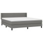 vidaXL Boxspringbett mit Matratze Dunkelgrau 160x200 cm Stoff vidaXL Boxspringbett mit Matratze Dunkelgrau 160x200 cm Stoff