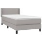 vidaXL Boxspringbett mit Matratze Hellgrau 90x200 cm Stoff vidaXL Boxspringbett mit Matratze Hellgrau 90x200 cm Stoff