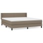 vidaXL Boxspringbett mit Matratze Taupe 180x200 cm Stoff vidaXL Boxspringbett mit Matratze Taupe 180x200 cm Stoff