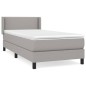 vidaXL Boxspringbett mit Matratze Hellgrau 100x200 cm Stoff vidaXL Boxspringbett mit Matratze Hellgrau 100x200 cm Stoff