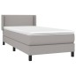 vidaXL Boxspringbett mit Matratze Hellgrau 100x200 cm Stoff vidaXL Boxspringbett mit Matratze Hellgrau 100x200 cm Stoff