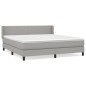 vidaXL Boxspringbett mit Matratze Hellgrau 160x200 cm Stoff vidaXL Boxspringbett mit Matratze Hellgrau 160x200 cm Stoff