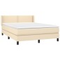 vidaXL Boxspringbett mit Matratze Creme 140x200 cm Stoff vidaXL Boxspringbett mit Matratze Creme 140x200 cm Stoff
