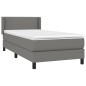 vidaXL Boxspringbett mit Matratze Dunkelgrau 90x200 cm Stoff vidaXL Boxspringbett mit Matratze Dunkelgrau 90x200 cm Stoff