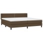 vidaXL Boxspringbett mit Matratze Dunkelbraun 200x200 cm Stoff vidaXL Boxspringbett mit Matratze Dunkelbraun 200x200 cm Stoff