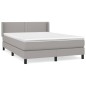 vidaXL Boxspringbett mit Matratze Hellgrau 140x200 cm Stoff vidaXL Boxspringbett mit Matratze Hellgrau 140x200 cm Stoff
