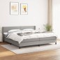 vidaXL Boxspringbett mit Matratze Hellgrau 200x200 cm Stoff vidaXL Boxspringbett mit Matratze Hellgrau 200x200 cm Stoff