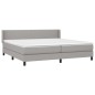 vidaXL Boxspringbett mit Matratze Hellgrau 200x200 cm Stoff vidaXL Boxspringbett mit Matratze Hellgrau 200x200 cm Stoff