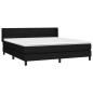 vidaXL Boxspringbett mit Matratze Schwarz 160x200 cm Stoff vidaXL Boxspringbett mit Matratze Schwarz 160x200 cm Stoff