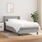 vidaXL Boxspringbett mit Matratze Hellgrau 80x200 cm Stoff vidaXL Boxspringbett mit Matratze Hellgrau 80x200 cm Stoff