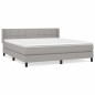 vidaXL Boxspringbett mit Matratze Hellgrau 160x200 cm Stoff vidaXL Boxspringbett mit Matratze Hellgrau 160x200 cm Stoff