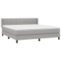 vidaXL Boxspringbett mit Matratze Hellgrau 160x200 cm Stoff vidaXL Boxspringbett mit Matratze Hellgrau 160x200 cm Stoff