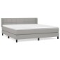 vidaXL Boxspringbett mit Matratze Hellgrau 180x200 cm Stoff vidaXL Boxspringbett mit Matratze Hellgrau 180x200 cm Stoff