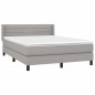 vidaXL Boxspringbett mit Matratze Hellgrau 140x190 cm Stoff vidaXL Boxspringbett mit Matratze Hellgrau 140x190 cm Stoff