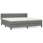 vidaXL Boxspringbett mit Matratze Dunkelgrau 200x200 cm Stoff vidaXL Boxspringbett mit Matratze Dunkelgrau 200x200 cm Stoff