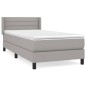 vidaXL Boxspringbett mit Matratze Hellgrau 100x200 cm Stoff vidaXL Boxspringbett mit Matratze Hellgrau 100x200 cm Stoff