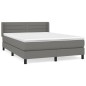 vidaXL Boxspringbett mit Matratze Dunkelgrau 140x200 cm Stoff vidaXL Boxspringbett mit Matratze Dunkelgrau 140x200 cm Stoff