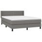 vidaXL Boxspringbett mit Matratze Dunkelgrau 140x200 cm Stoff vidaXL Boxspringbett mit Matratze Dunkelgrau 140x200 cm Stoff