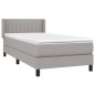 vidaXL Boxspringbett mit Matratze Hellgrau 100x200 cm Stoff vidaXL Boxspringbett mit Matratze Hellgrau 100x200 cm Stoff
