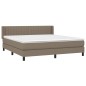 vidaXL Boxspringbett mit Matratze Taupe 180x200 cm Stoff vidaXL Boxspringbett mit Matratze Taupe 180x200 cm Stoff