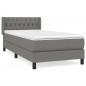 vidaXL Boxspringbett mit Matratze Dunkelgrau 90x190 cm Stoff vidaXL Boxspringbett mit Matratze Dunkelgrau 90x190 cm Stoff