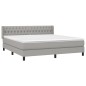 vidaXL Boxspringbett mit Matratze Hellgrau 180x200 cm Stoff vidaXL Boxspringbett mit Matratze Hellgrau 180x200 cm Stoff