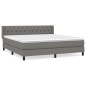 vidaXL Boxspringbett mit Matratze Dunkelgrau 160x200 cm Stoff vidaXL Boxspringbett mit Matratze Dunkelgrau 160x200 cm Stoff